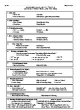 Tổng hợp ngữ pháp học kỳ I môn Tiếng Anh 3 (Chương trình thí điểm)